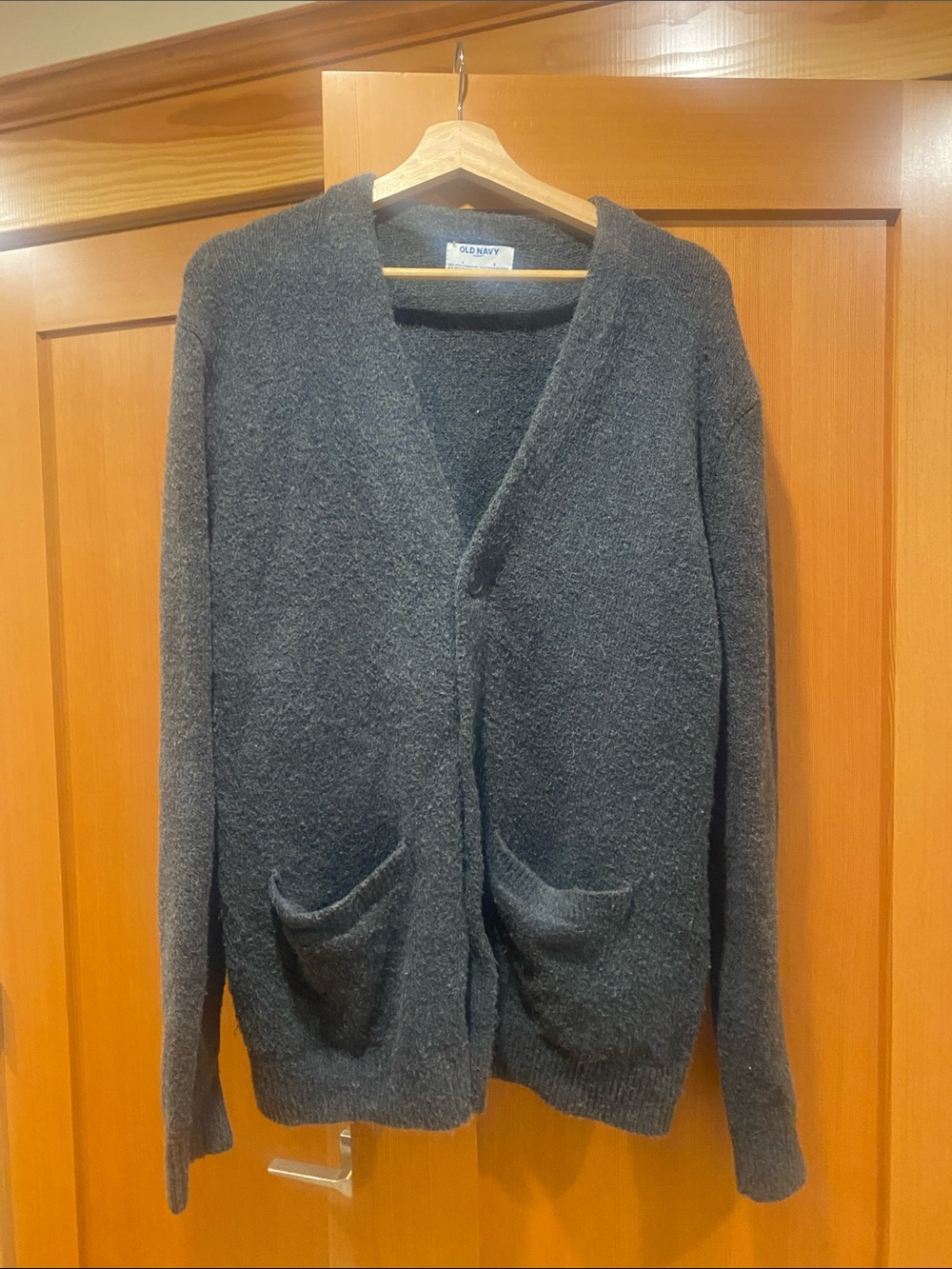 Old Navy Men's Charcoal Buttonless V-Neck Cardigan